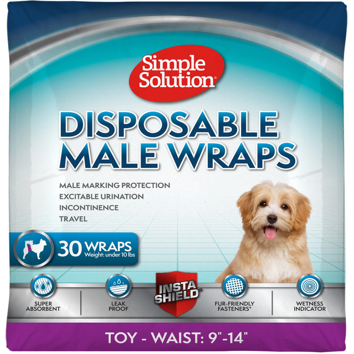 Simple Solution Disposable Male Dog Wrap, Toy, 12 Ct