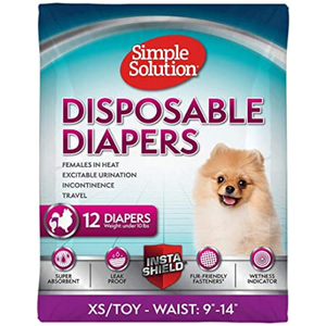 Simple Solution True Fit Disposable Female Dog Diaper Xs/Toy, 12 Ct - Pet Totality