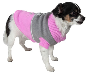 Snow Flake Cable-Knit Ribbed Fashion Turtle Neck Dog Sweater - Pet Totality