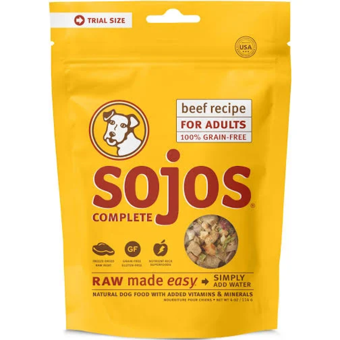 Sojos Dog Freeze-Dried Complete Adult Beef 4Oz