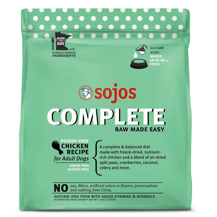 Sojos Dog Freeze-Dried Complete Adult Chicken 7Lb
