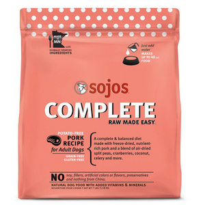 Sojos Dog Freeze-Dried Complete Adult Pork 7Lb - Pet Totality