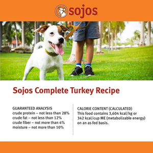 Sojos Dog Freeze-Dried Complete Adult Turkey 1.75Lb - Pet Totality