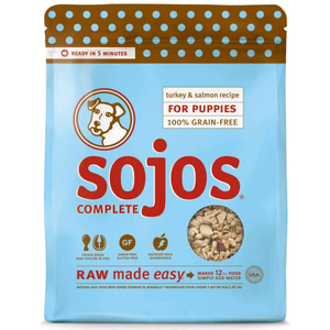 Sojos Dog Freeze-Dried Complete Puppy Turkey Salmon 1Lb - Pet Totality