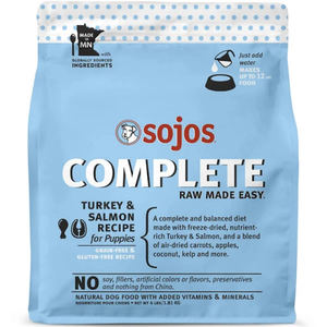 Sojos Dog Freeze-Dried Complete Puppy Turkey Salmon 4Lb - Pet Totality