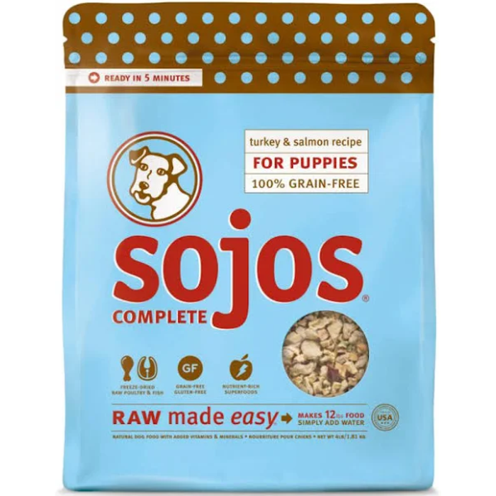 Sojos Dog Freeze-Dried Complete Puppy Turkey Salmon 4Lb