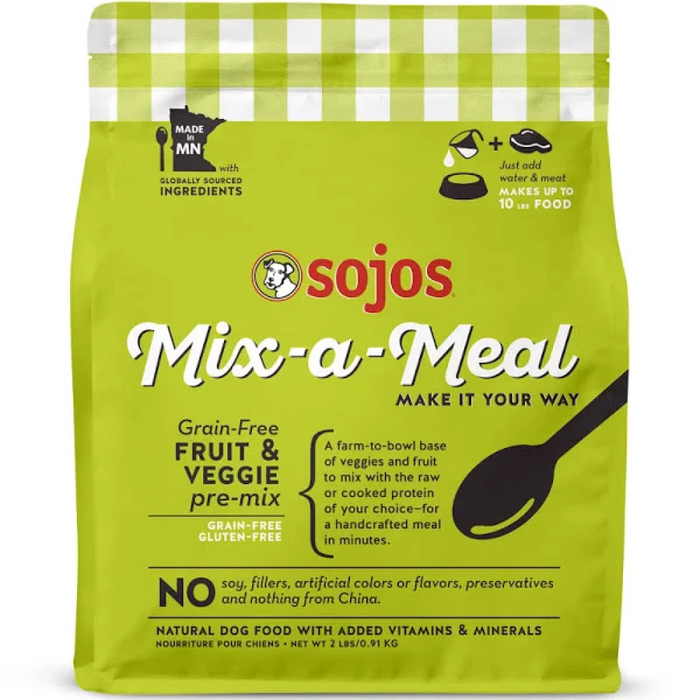 Sojos Dog Freeze-Dried Mix-A-Meal Grain Free Fruit & Vegetable 2Lb