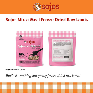 Sojos Dog Freeze-Dried Mix-A-Meal Protein Lamb 8Oz - Pet Totality