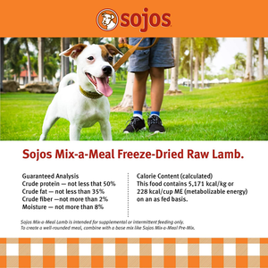 Sojos Dog Freeze-Dried Mix-A-Meal Protein Lamb 8Oz - Pet Totality