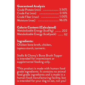 Stella & Chewy'S Dog Broth Topper Chicken 11Oz - Pet Totality