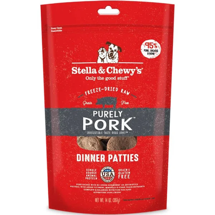 Stella & Chewys Dog Freeze-Dried Dinner Patties Pork 14Oz