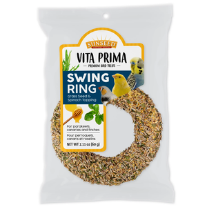 Sunseed Swing Ring Grass Seed & Spinach Bird Treat/Toy 2.11Oz - Pet Totality