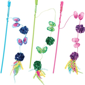 Thical Spot Butterfly & Mylar Wand Assorted Cat Toy - Pet Totality