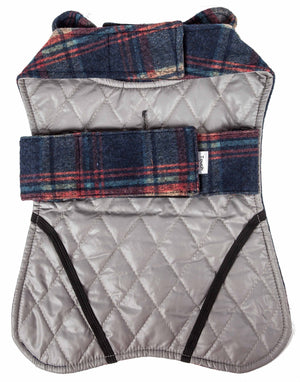 Touchdog  2-In-1 Tartan Plaided Dog Jacket With Matching Reversible Dog Mat - Pet Totality