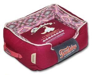 Touchdog 70's Vintage-Tribal Throwback Diamond Patterned Ultra-Plush Rectangular-Boxed Dog Bed - Pet Totality