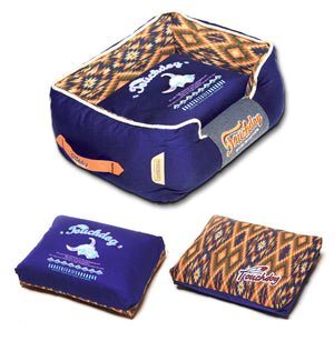 Touchdog 70's Vintage-Tribal Throwback Diamond Patterned Ultra-Plush Rectangular-Boxed Dog Bed - Pet Totality