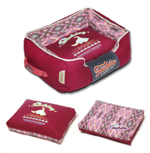 Touchdog 70's Vintage-Tribal Throwback Diamond Patterned Ultra-Plush Rectangular-Boxed Dog Bed - Pet Totality