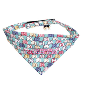 Touchdog 'Bad-to-the-Bone' Elephant Patterned Fashionable Velcro Bandana - Pet Totality
