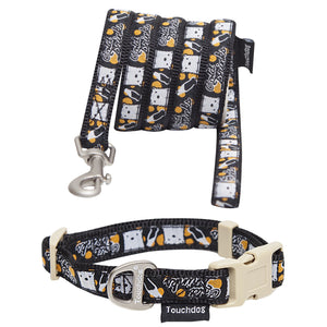 Touchdog 'Caliber' Designer Embroidered Fashion Pet Dog Leash And Collar Combination - Pet Totality