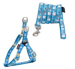 Touchdog 'Caliber' Designer Embroidered Fashion Pet Dog Leash And Harness Combination - Pet Totality