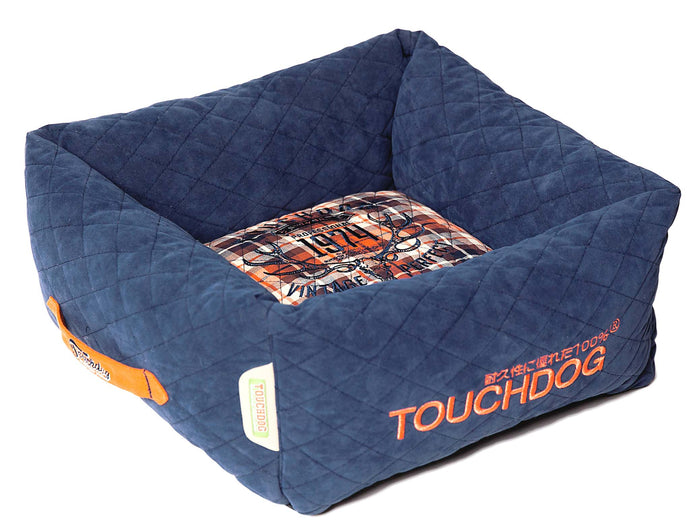 Touchdog Exquisite-Wuff Posh Rectangular Diamond Stitched Fleece Plaid Dog Bed