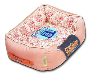 Touchdog Floral-Galore Vintage printed Ultra-Plush Rectangular Designer Dog Bed - Pet Totality