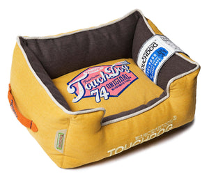 Touchdog Original Sporty Vintage Throwback Reversible Plush Rectangular Dog Bed - Pet Totality