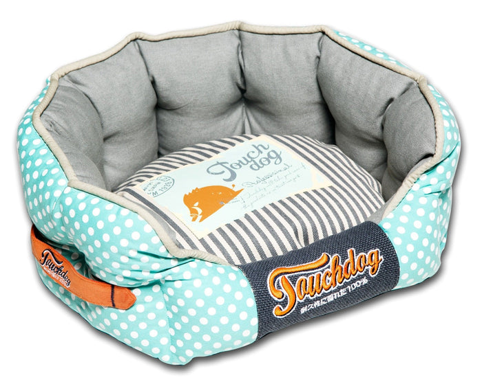 Touchdog Polka-Striped Polo Rounded Fashion Dog Bed