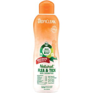 Tropiclean Natural Flea And Tick Maximum Strength Shampoo Dog Shampoo 20Oz - Pet Totality