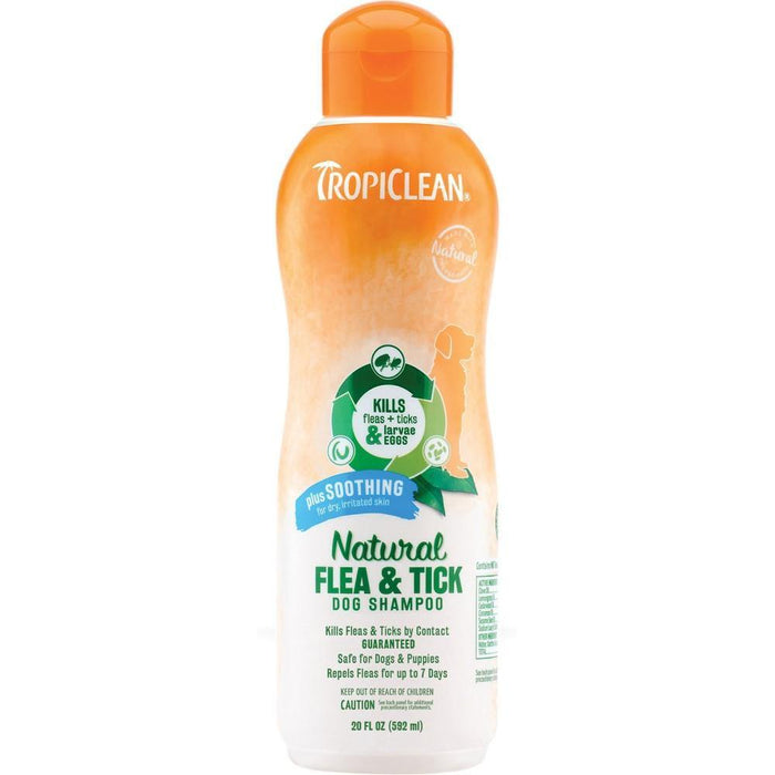 Tropiclean Natural Flea And Tick Plus Soothing Dog Shampoo 20Oz