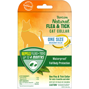 Tropiclean Natural Flea & Tick Breakaway Cat Collar - Pet Totality