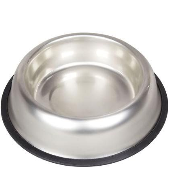 Van Ness Stainless Steel Non Tip Dish W/Rubber Ring 16Oz