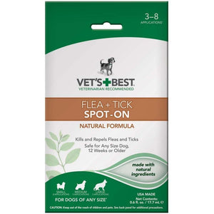 Vet'S Best Flea & Tick Spot-On Drops, Universal Size - Pet Totality