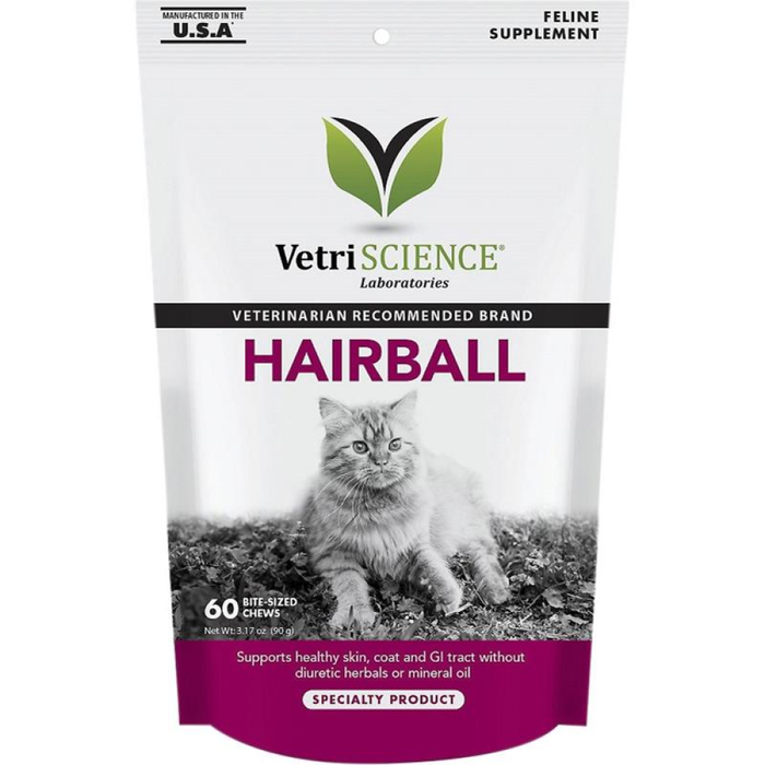 Vetri-Science Cat Hairball Digestive Support 60Ct