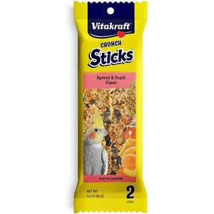 Vitakraft Crunch Sticks Apricot & Peach Flavor Cockatiel Treat 3.5Oz - Pet Totality