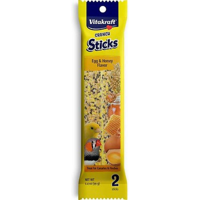 Vitakraft Crunch Sticks Egg & Honey Flavor Canaries And Finches Treat 1.4Oz