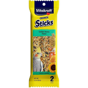 Vitakraft Crunch Sticks Golden Honey Flavor Bird Treat For Cockatiels 3.5Oz - Pet Totality