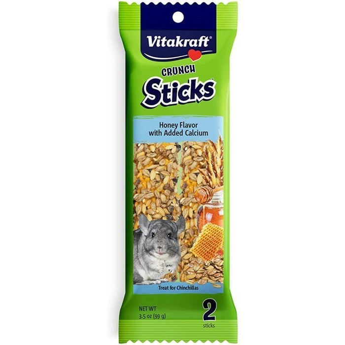 Vitakraft Crunch Sticks Honey Flavor With Added Calcium Chinchillas Treat 3.5Oz