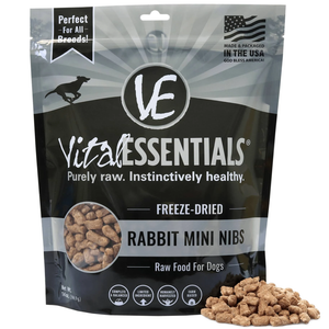 Vital Essentials Dog Freeze-Dried Mini Nibs Rabbit 14Oz - Pet Totality