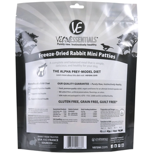 Vital Essentials Dog Freeze-Dried Mini Patties Rabbit 14Oz - Pet Totality