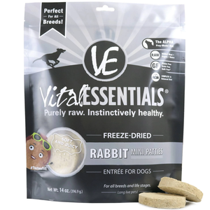 Vital Essentials Dog Freeze-Dried Mini Patties Rabbit 14Oz - Pet Totality