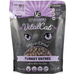 Vital Essentials Freeze Dried Feline Tender & Tasty Turkey - Nibblets 12oz - Pet Totality