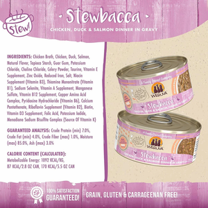 Weruva Cat Stew! Stewbacca Chicken, Duck & Salmon 2.5Oz - Pet Totality