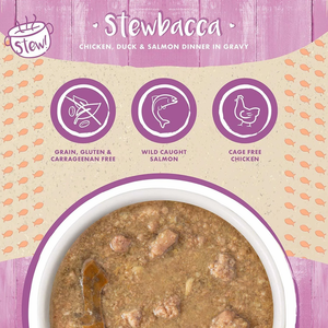 Weruva Cat Stew! Stewbacca Chicken, Duck & Salmon 2.5Oz - Pet Totality