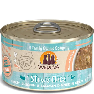 Weruva Cat Stew! Stews Clues Turkey, Chicken & Salmon 2.8Oz - Pet Totality