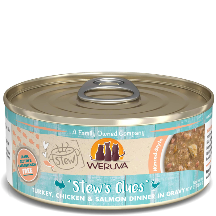 Weruva Cat Stew! Stews Clues Turkey, Chicken & Salmon 5.5Oz