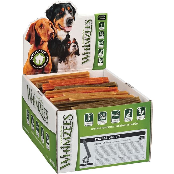 Whimzees Bulk Box Stix Medium 100 Count