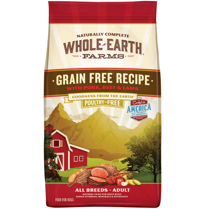 Whole Earth Farms Dog Grain Free Beef Lamb 14Lb