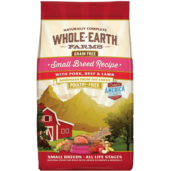 Whole Earth Farms Dog Grain Free Small Breed Pork & Beef 4Lb