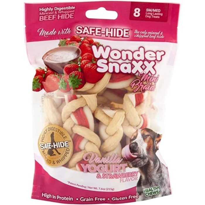 Wonder Snaxx Braids Vanilla Yogurt & Strawberry Small/Medium 8Ct